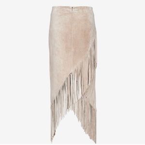Intermix Suede Fringe Skirt